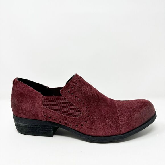 Korks Womens Burgundy Suede Slip-on Loafers Size 7.5M Comfortable Preppy Casual - Picture 7 of 13